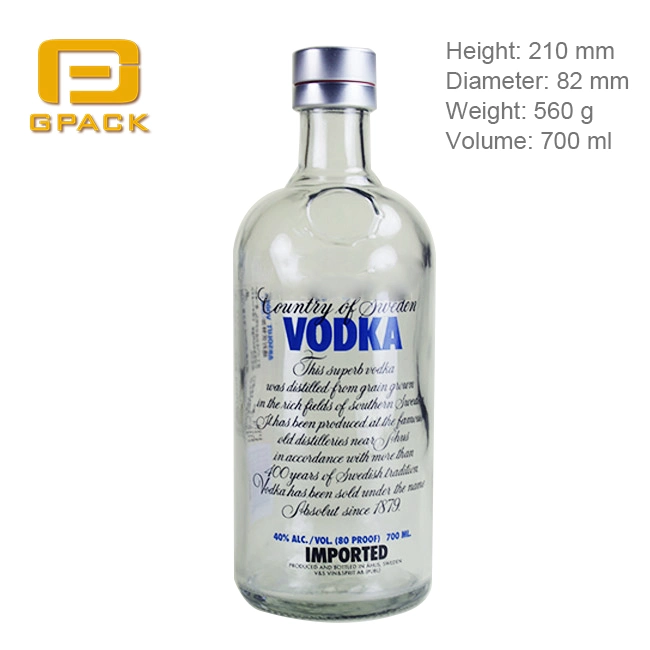 Wholesale Empty Similar Model 700ml Vodka Glass Bottle with Aluminum Screw Cover Lid Cap