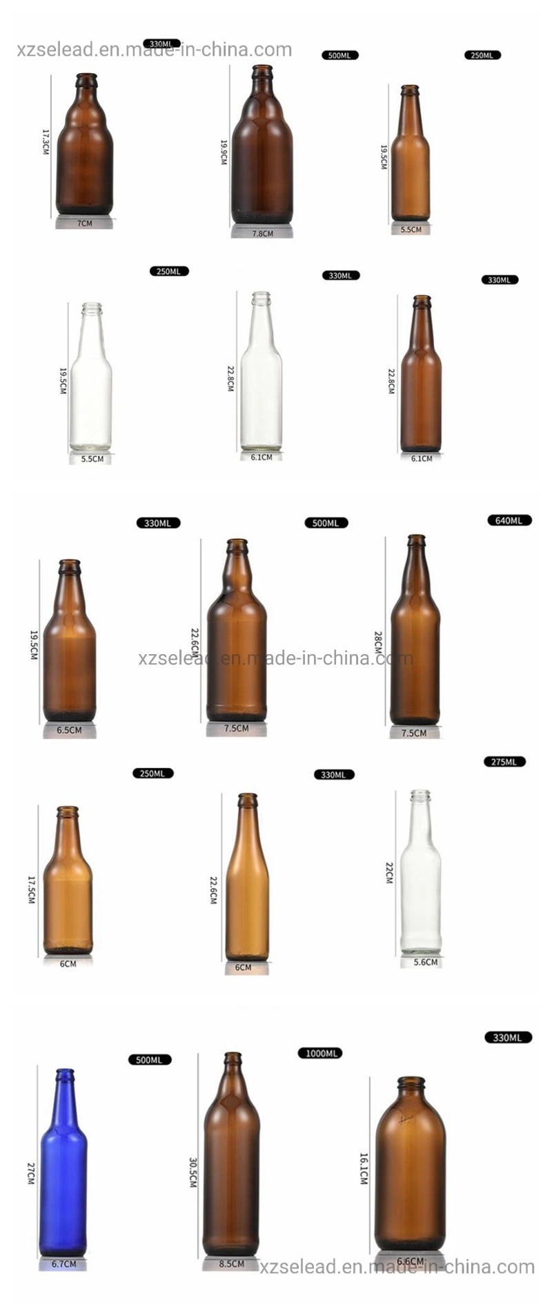 33cl Beer Bottle Cocktails Glass Liquor Bottle 330ml 250ml 275ml 500ml Glass Beer Wine Bottle