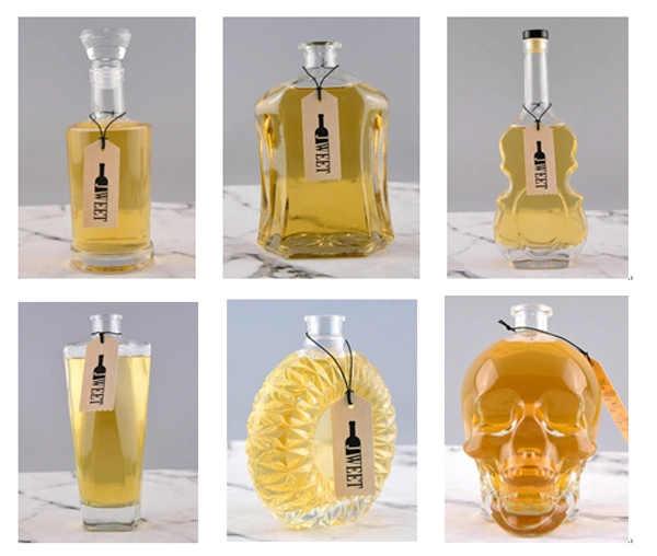 500ml 700ml 750ml Personalized Empty Clear Frosted Frost Matte Liquor Tequila Vodka Olive Oil Hexagon Packaging Glass Bottle