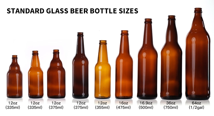 Amber Glass Beer Bottles with Cap