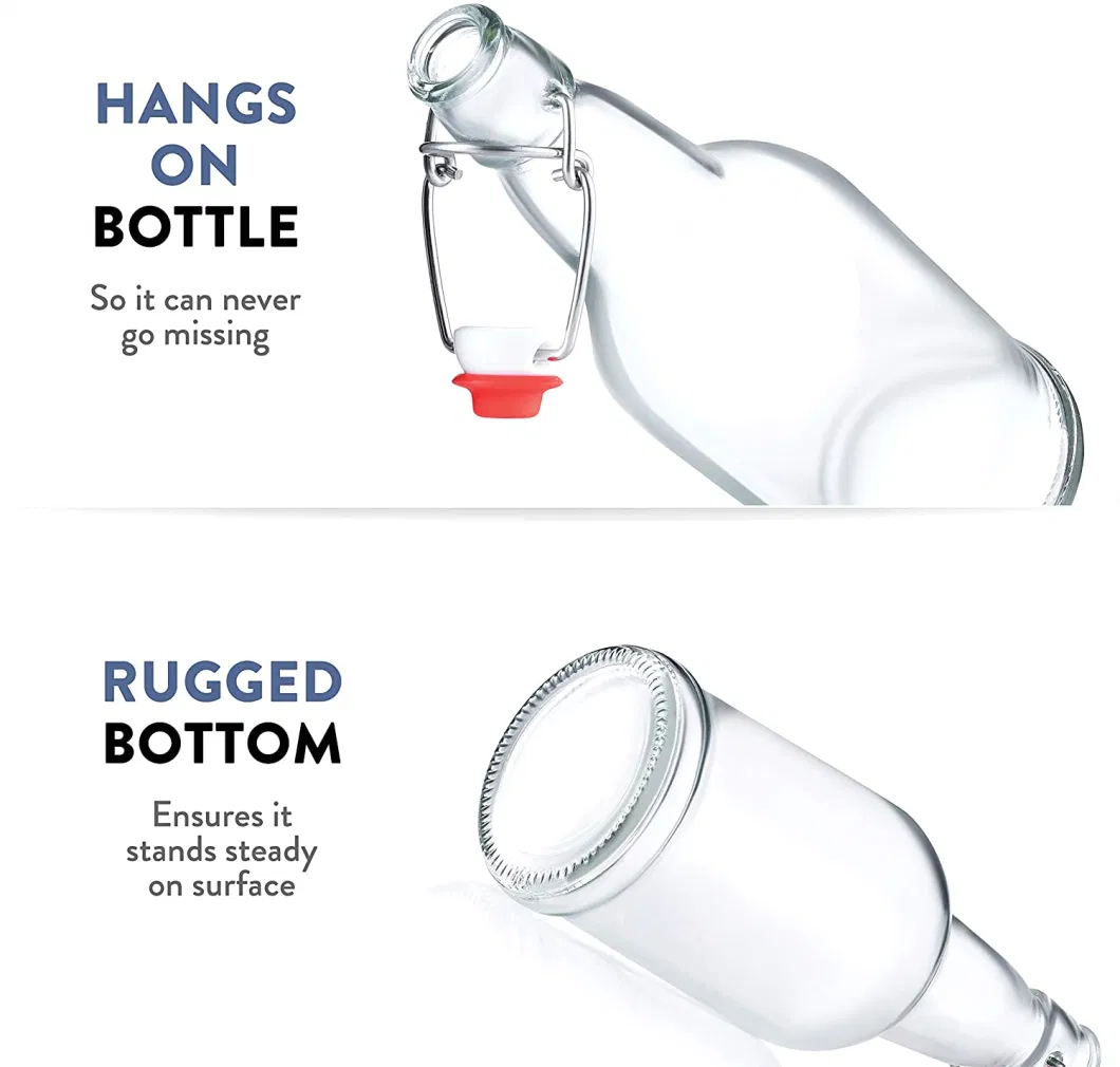 Classic Swing Top Glass Bottles Flip Top Glass Bottle with Stopper for Beverages Oil Vinegar Water Juice Kombucha Wine