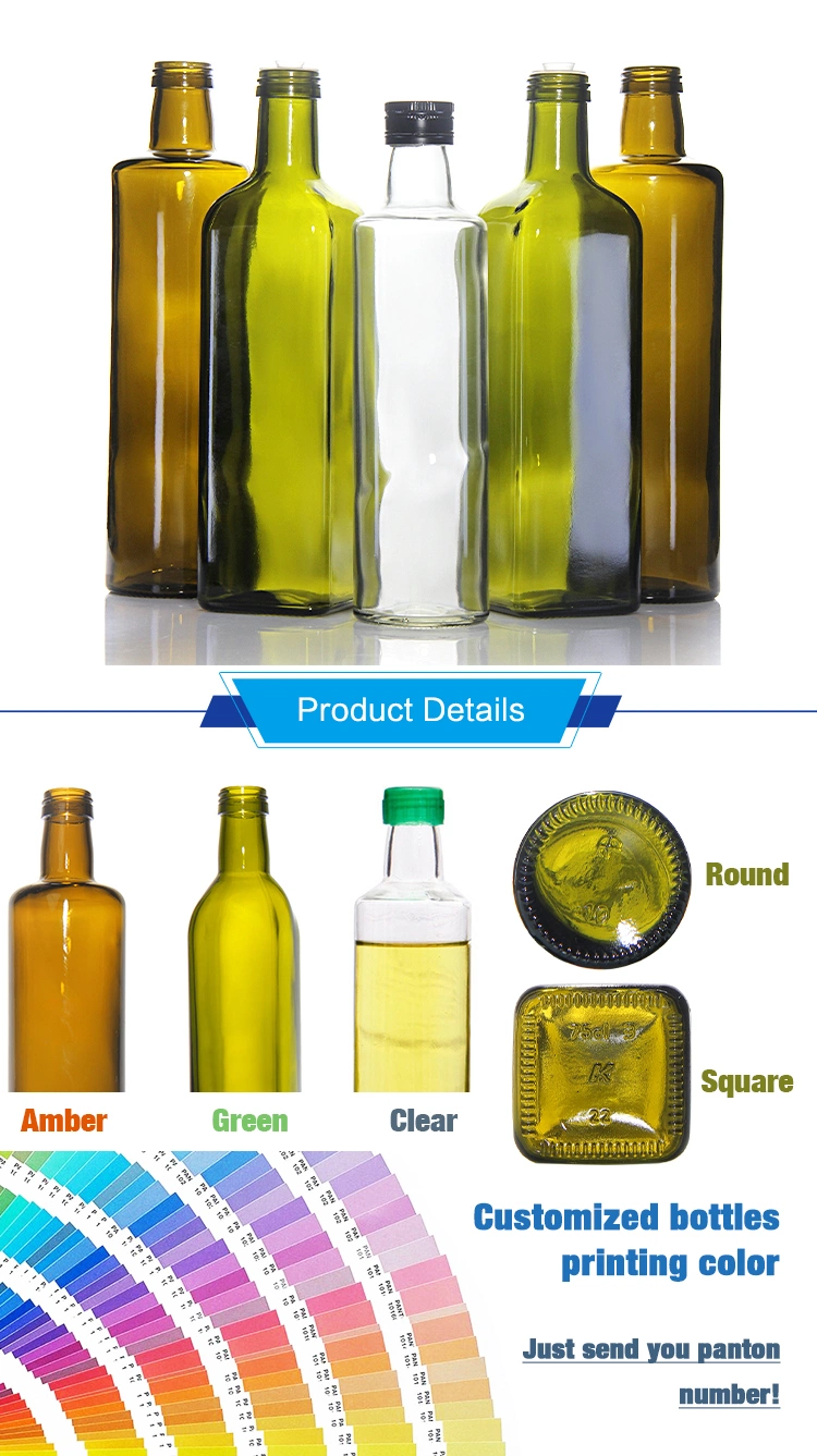 Hot Sale Mini Dark Green Round Glass Olive Oil Bottles with Cap