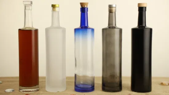 Wholesale 700ml/750ml/1L/1.75L/3L Empty Flint Bottle Packaging, Frost Glass Bottles for Gin Bottle, Vokda Bottle, Tequila Bottle Ideal