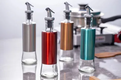 Glass Cooking Oil Container Kitchen Vinegar Dispenser Bottles
