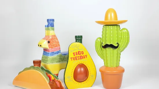 500ml750ml/1000ml Big Ben Spray Custom Applique Handmade Glazed Colorful Ceramic Liquor Tequila Whisky Brandy Gin Bottles 