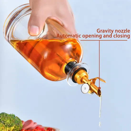 Wholesale 500ml 17oz Round Oil and Vinegar Olive Glass Bottle for Kitchen 