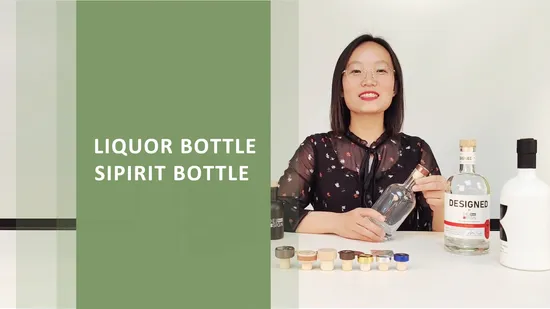 750ml Clear Black Nordic Round Gin Whisky Vodka Glass Spirit Liquor Bottle with Cork 