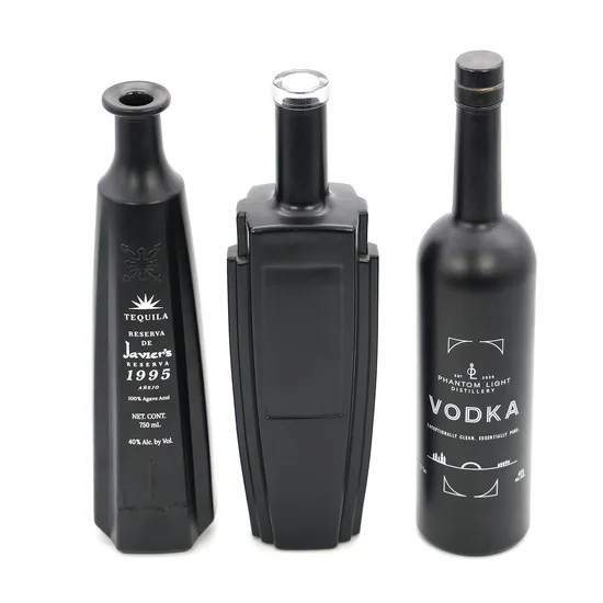 50ml 375ml 500ml 700ml 750ml Clear Glass Vodka Whisky Tequila Brandy Spirit Liquor Bottle with Cap 