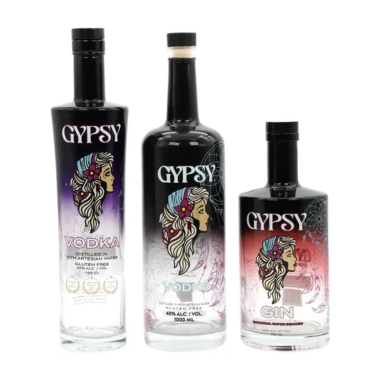 50ml 700ml 750ml 1000ml Glass Vodka Whisky Tequila Brandy Spirit Liquor Bottle with Cork 