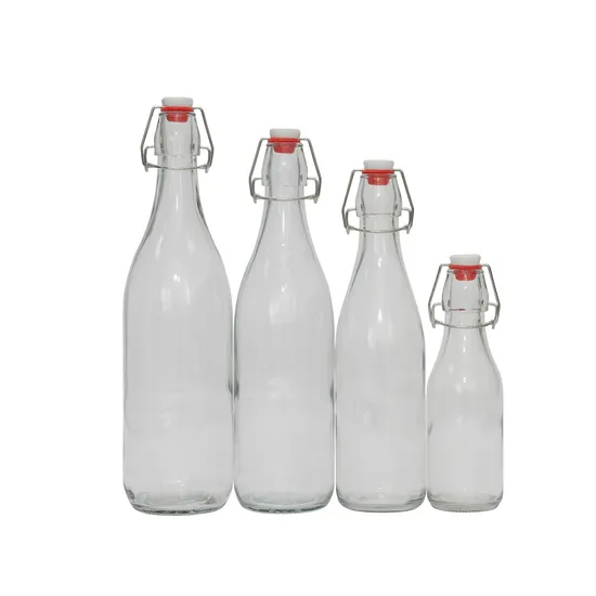 500ml Swing Top Airtight Sealed Glass Bottles with Buckles Lid for Oil Wine Vinegar Glass Jar 