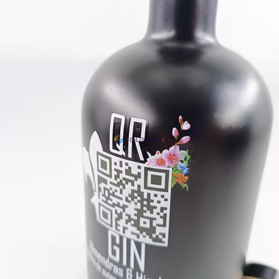 Empty Round 700ml 750ml Tequila Gin Vodka Matt Black Glass Spirit Bottles