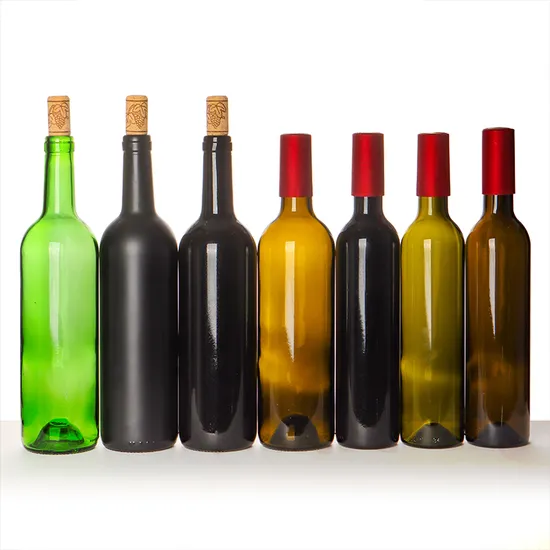 High Quality Antique Green Red 750ml Burgundy Wine Bottle with Corks 